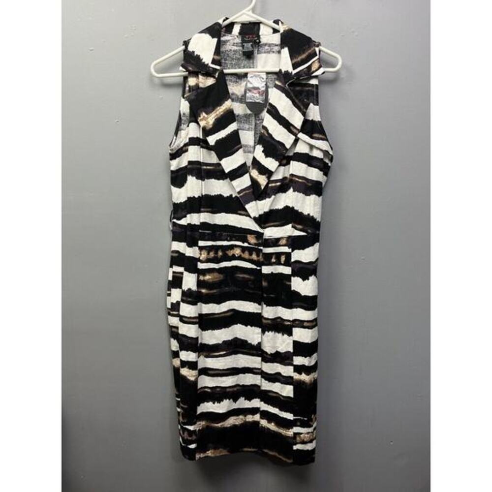 Jules and Leopold Zebra striped Sleeveless Women's Dress Size 10 Black NEW